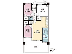 ランドシティ玉川学園ロイヤルテラス 2SLDKの間取図画像