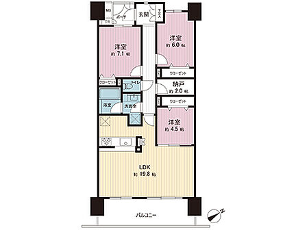 3LDK 間取り