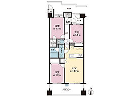 シーズガーデン八王子 3LDKの間取図画像