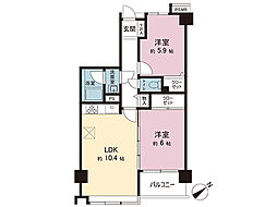 フローラルガーデン羽村 2LDKの間取図画像