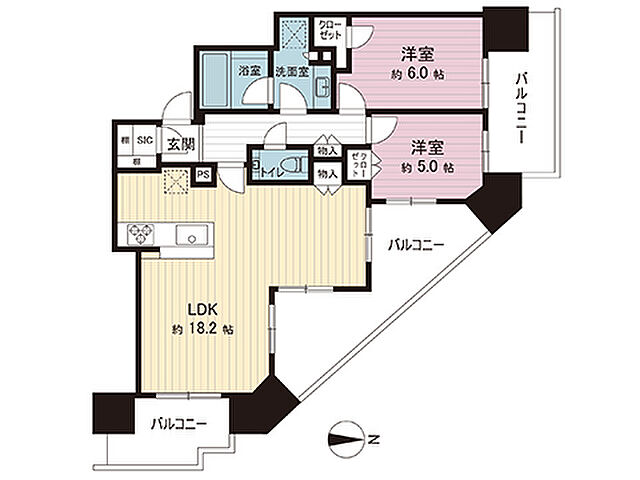 間取り シティタワー国分寺ザ・ツインウエスト 26階/-