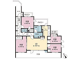 D'クラディアひばりケ丘レジデンス 4LDKの間取図画像