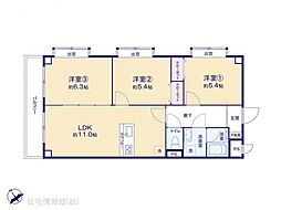 エンゼル鳩ヶ谷南壱番館 3LDKの間取図画像