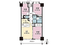 ライオンズマンション本川越駅前 3LDKの間取図画像