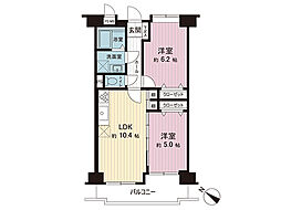 レクセル新狭山 2LDKの間取図画像