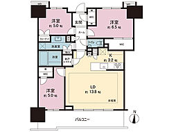 幕張ベイパークライズゲートタワー 3LDKの間取図画像