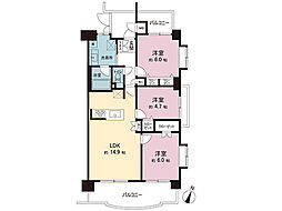 エヴァーグリーン千葉中央 3LDKの間取図画像