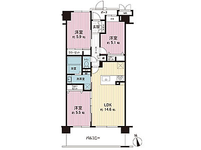 間取り：間取図です。図面と異なる場合は現況を優先させていただきます。