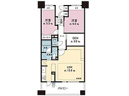 サンデュエル松が峰グラン・アクシス 2SLDKの間取図画像