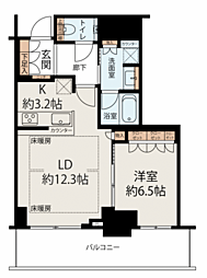 グランドメゾン新梅田タワーザクラブレジデンス 1LDKの間取図画像