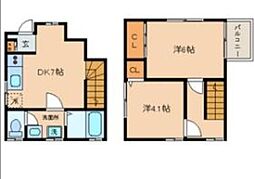 フラッツM 1階2DKの間取り