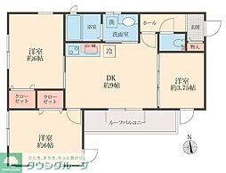 シェモア哲学堂 3階3DKの間取り