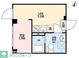 Deuxieme　Aifer 301 3階1Kの間取り