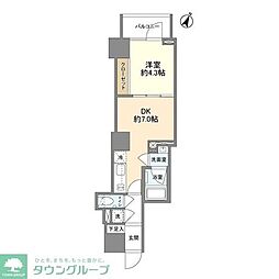 JR山手線 神田駅 徒歩6分の賃貸マンション 10階1DKの間取り