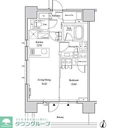 ザ・パークハビオ代々木 1LDKの間取図画像