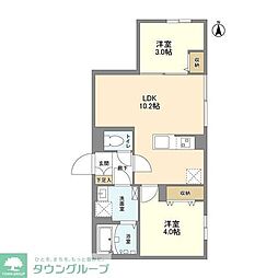 ウェルスクエア中野坂上 2LDKの間取図画像