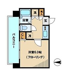 プレール高円寺 1Kの間取図画像