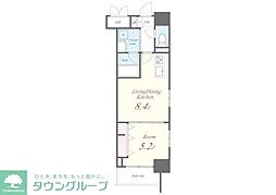 新宿区若松町マンション 1LDKの間取図画像