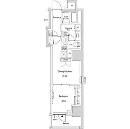 ザ・パークハビオ新中野 1DKの間取図画像
