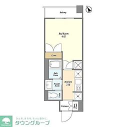 ヴァンテ・アン神楽坂 1Kの間取図画像