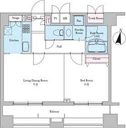 レジディア文京音羽2 1LDKの間取図画像