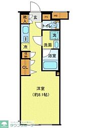 プレール・ドゥーク中野上高田 ワンルームの間取図画像