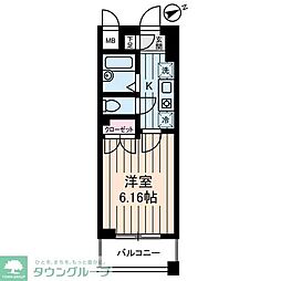 リリエンベルグ弐番館 1Kの間取図画像