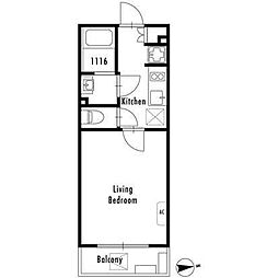 GRANPASEO東新宿2 1Kの間取図画像