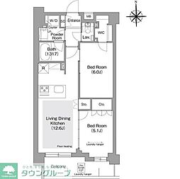 コンフォリア・リヴ文京護国寺 2LDKの間取図画像