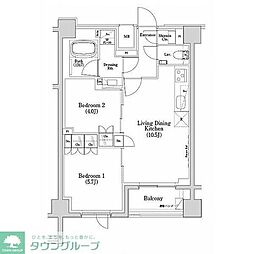 ザ・パークハビオSOHO市谷左内町 1LDKの間取図画像