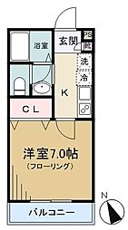 アプリコット・ハイツ 1Kの間取図画像