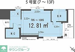 天空MURA 1Kの間取図画像