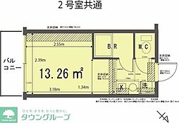 天空MURA 1Kの間取図画像