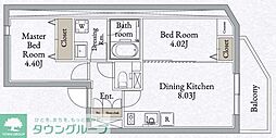 LiveFlat高田馬場 2DKの間取図画像