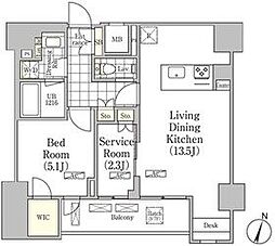 アンパサンド北新宿 1SLDKの間取図画像