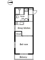 スカイコート高円寺5 1DKの間取図画像