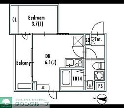 GRANPASEO 阿佐ヶ谷II 1DKの間取図画像