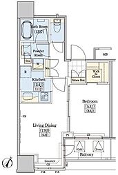 レジディアタワー上池袋タワーサイド 1LDKの間取図画像