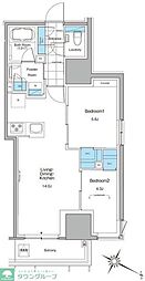ルフォンプログレ北新宿 2LDKの間取図画像