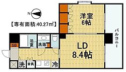 レジディア文京本郷 1LDKの間取図画像