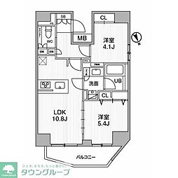 SYFORME江戸川橋 2LDKの間取図画像