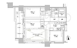 パークスフイア牛込神楽坂 3LDKの間取図画像