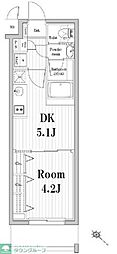 市谷鷹匠町レジデンス 1DKの間取図画像