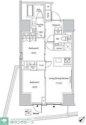 ザ・パークハビオ市ヶ谷ウエスト 2LDKの間取図画像