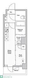 中野新井薬師レジデンス 1DKの間取図画像