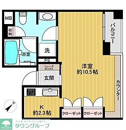 ラコント新宿セントラルパークアパートメント ワンルームの間取図画像