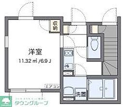 ブレスボヌール 1Kの間取図画像