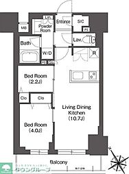 BluRock後楽園 2LDKの間取図画像