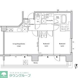 ザ・パークハビオ代々木 2LDKの間取図画像