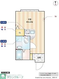 MaisondeCiEL5 ワンルームの間取図画像